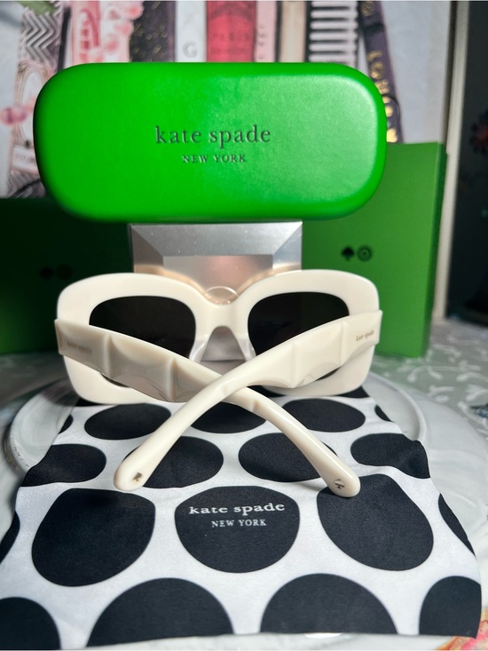 kate spade Josey Ivory Square Oversized Sunglasses with Brown Gradient Lenses main image 11